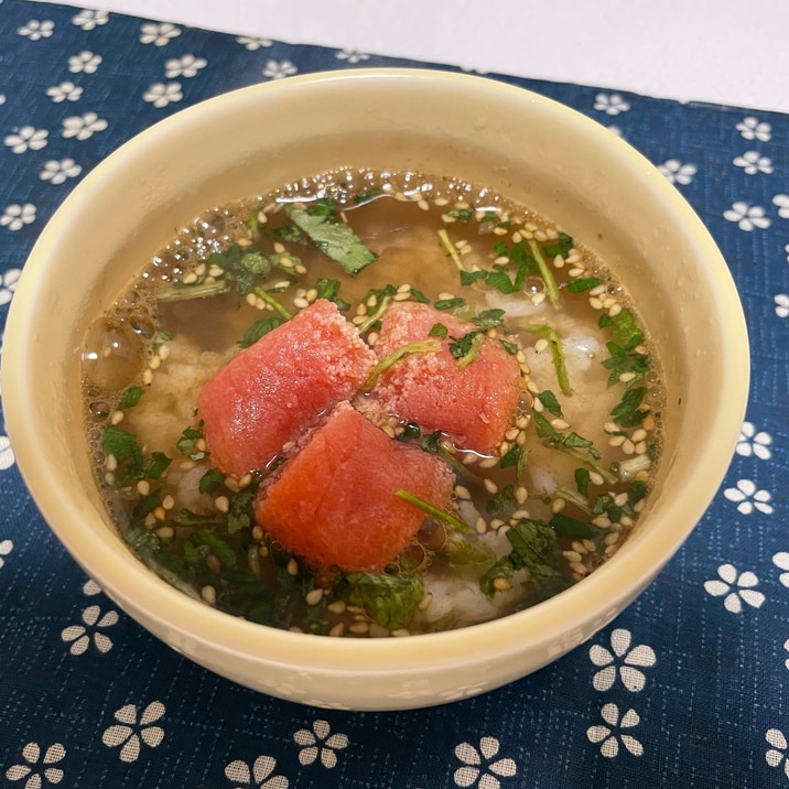明太子のほうじ茶漬け